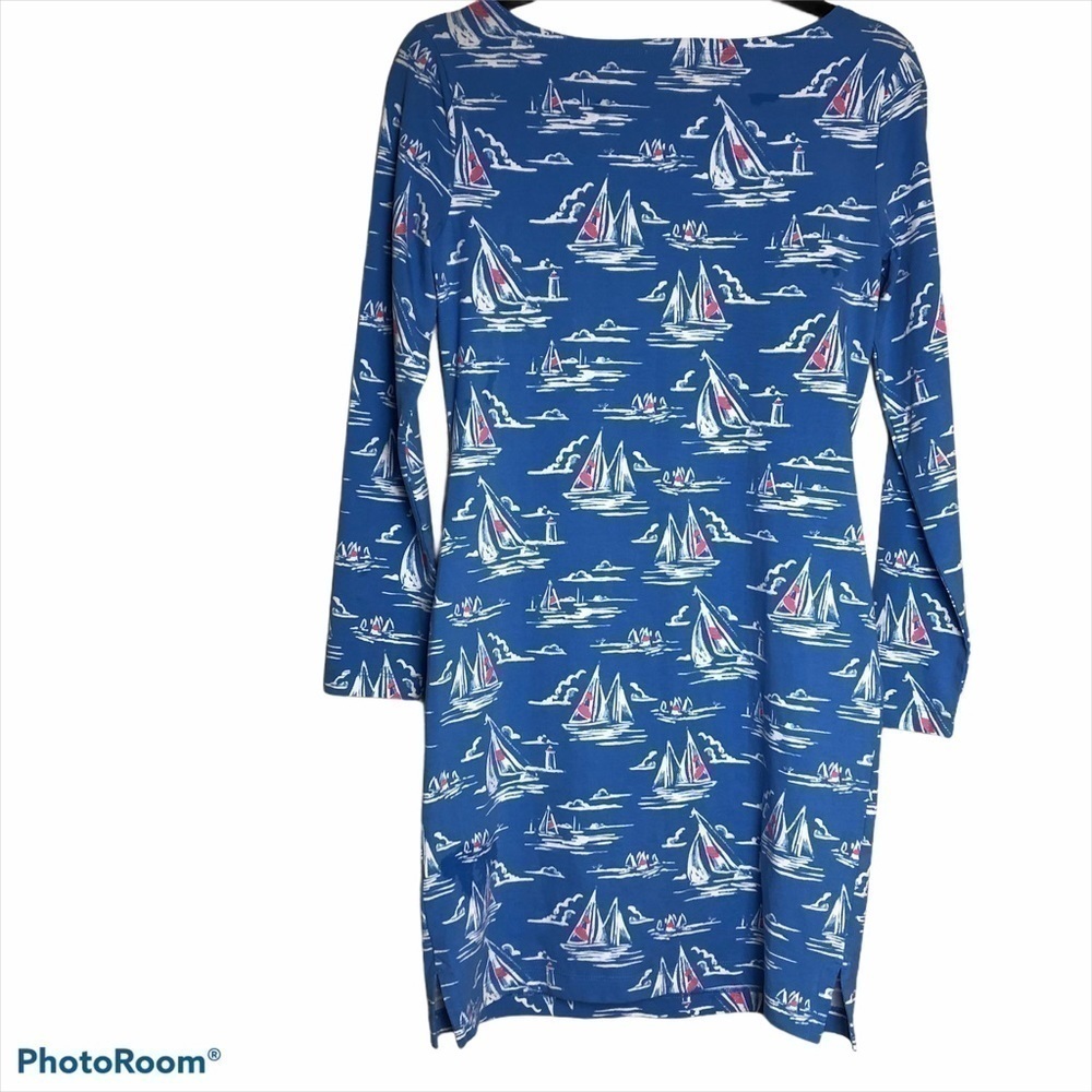 Vineyard Vines shirt dress sailboats blue long sleeved xxs new without tags NWOT